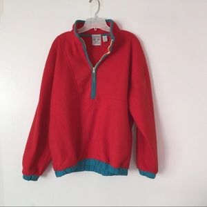 Vintage Stefano Man Red Fleece Pullover Size Large